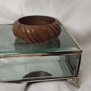 Natural Carved Wooden Bangle Bracelet